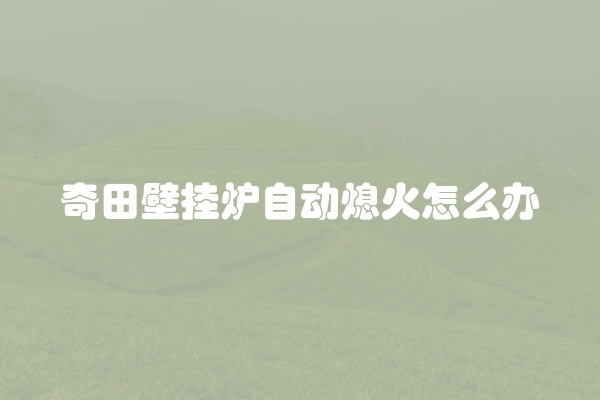 奇田壁挂炉自动熄火怎么办