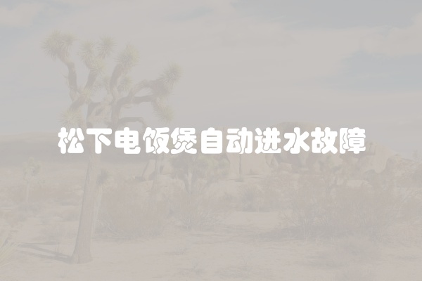 松下电饭煲自动进水故障