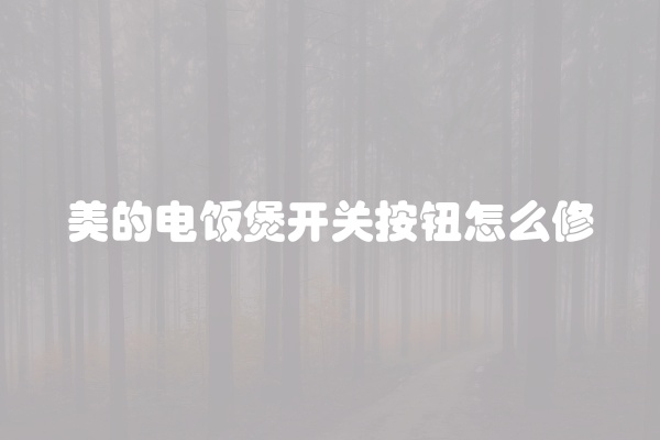 美的电饭煲开关按钮怎么修