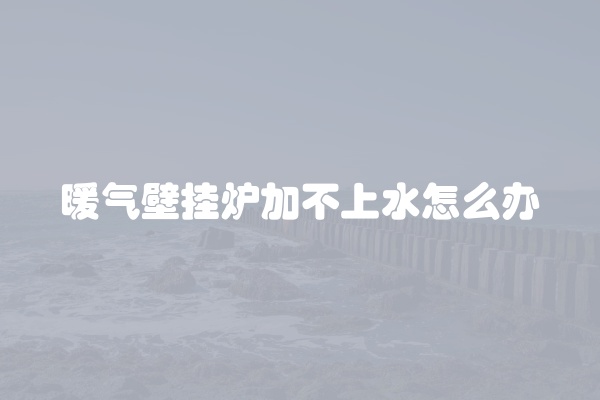 暖气壁挂炉加不上水怎么办