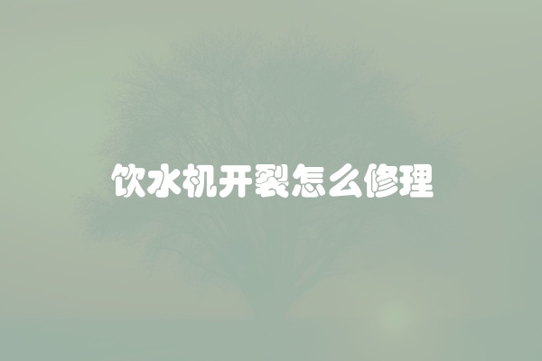 饮水机开裂怎么修理