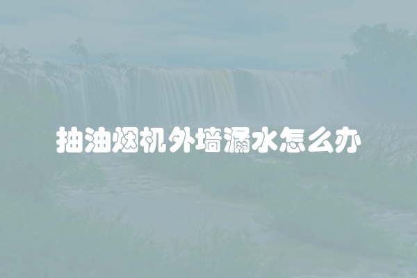 抽油烟机外墙漏水怎么办