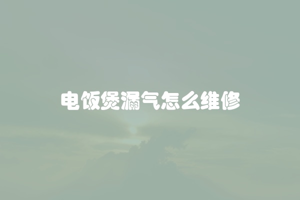 电饭煲漏气怎么维修
