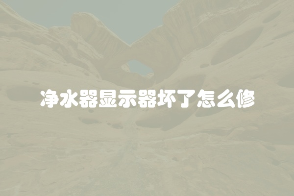 净水器显示器坏了怎么修