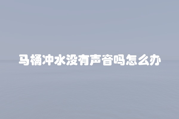马桶冲水没有声音吗怎么办