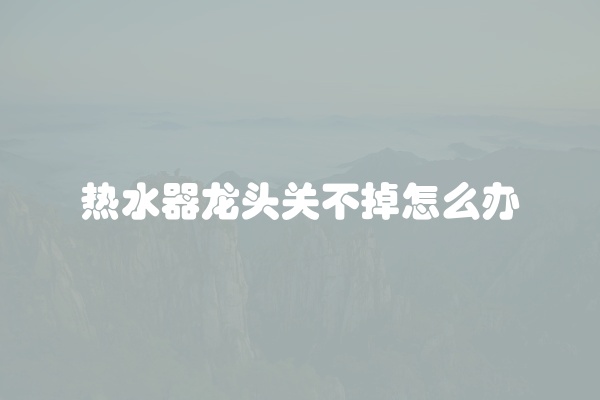 热水器龙头关不掉怎么办