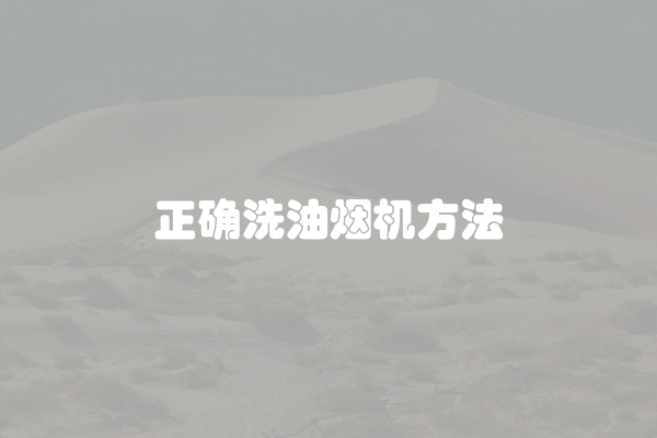 正确洗油烟机方法