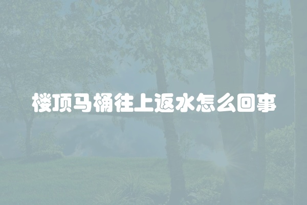 楼顶马桶往上返水怎么回事