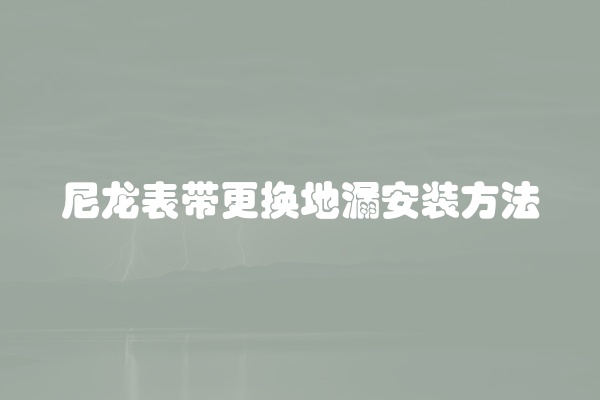 尼龙表带更换地漏安装方法