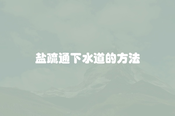 盐疏通下水道的方法