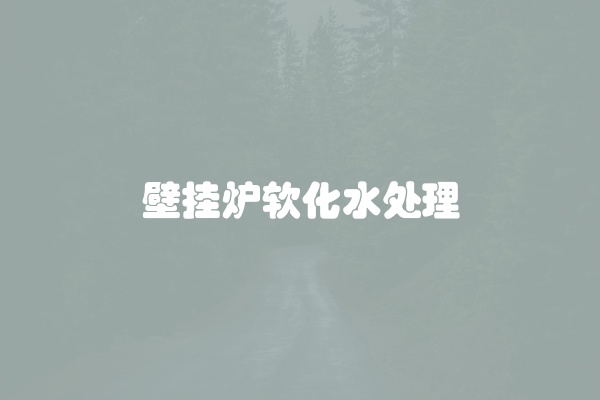 壁挂炉软化水处理