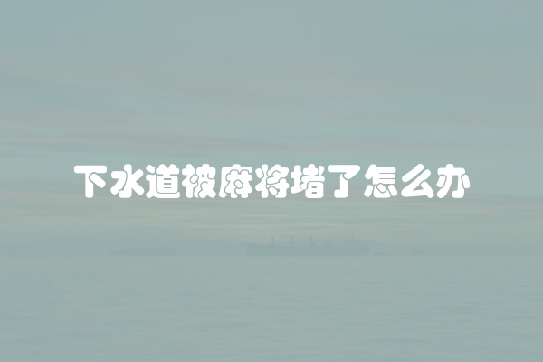 下水道被麻将堵了怎么办