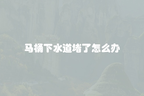 马桶下水道堵了怎么办