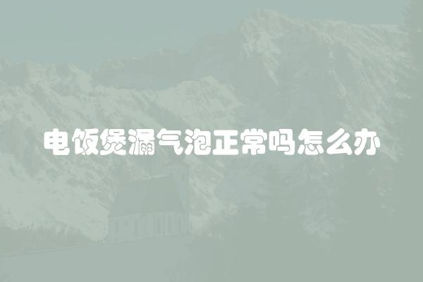 电饭煲漏气泡正常吗怎么办