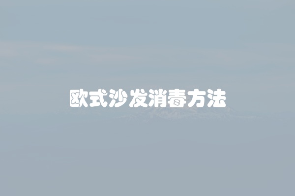 欧式沙发消毒方法