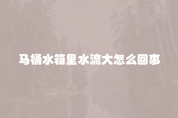 马桶水箱里水流大怎么回事