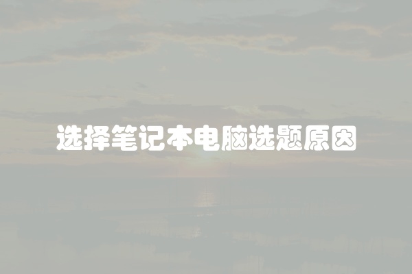 选择笔记本电脑选题原因