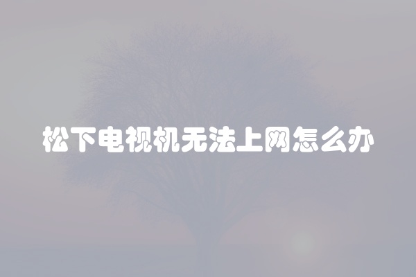 松下电视机无法上网怎么办