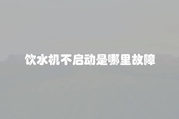 饮水机不启动是哪里故障