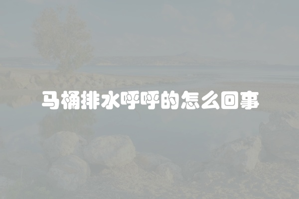 马桶排水呼呼的怎么回事