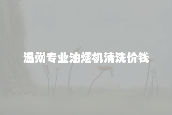 温州专业油烟机清洗价钱