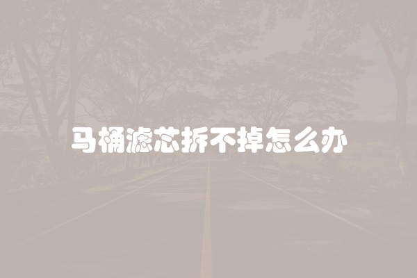 马桶滤芯拆不掉怎么办