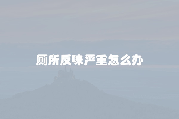 厕所反味严重怎么办