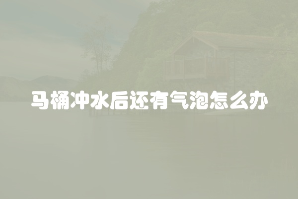 马桶冲水后还有气泡怎么办