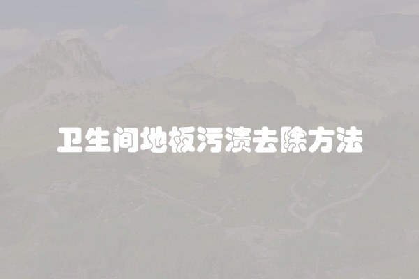 卫生间地板污渍去除方法