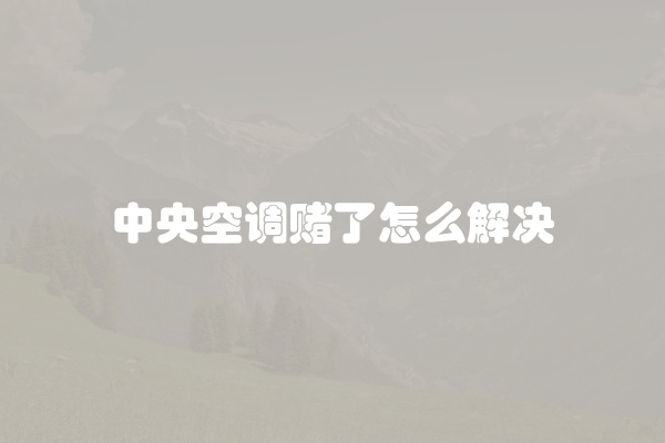 中央空调赌了怎么解决