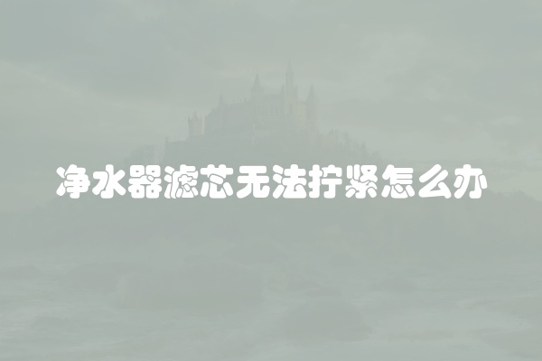 净水器滤芯无法拧紧怎么办