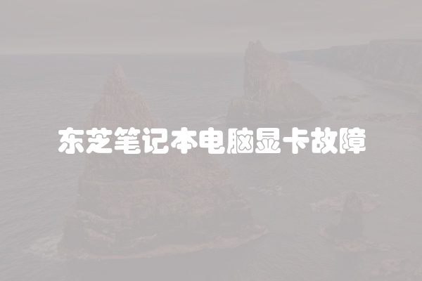 东芝笔记本电脑显卡故障