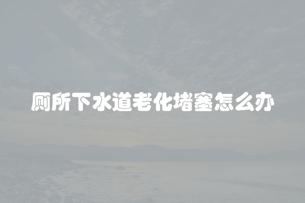 厕所下水道老化堵塞怎么办