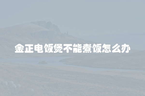 金正电饭煲不能煮饭怎么办