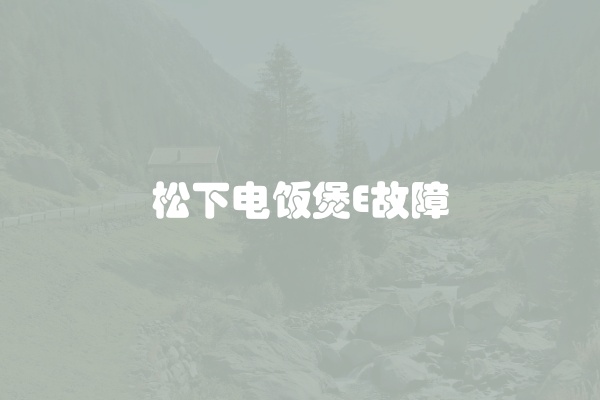 松下电饭煲E故障