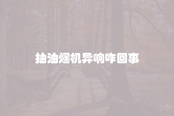 抽油烟机异响咋回事