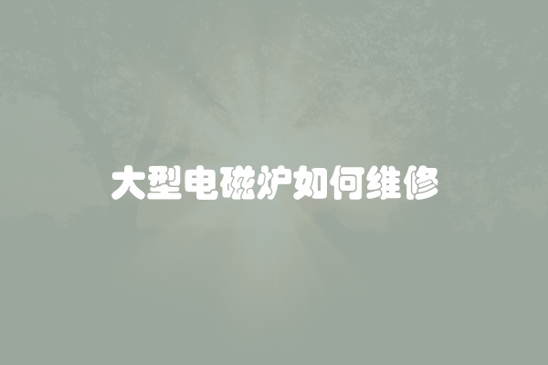 大型电磁炉如何维修