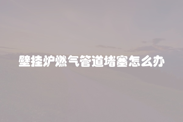 壁挂炉燃气管道堵塞怎么办