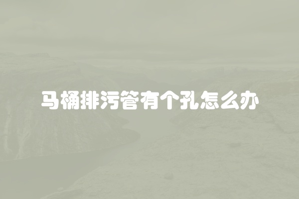 马桶排污管有个孔怎么办