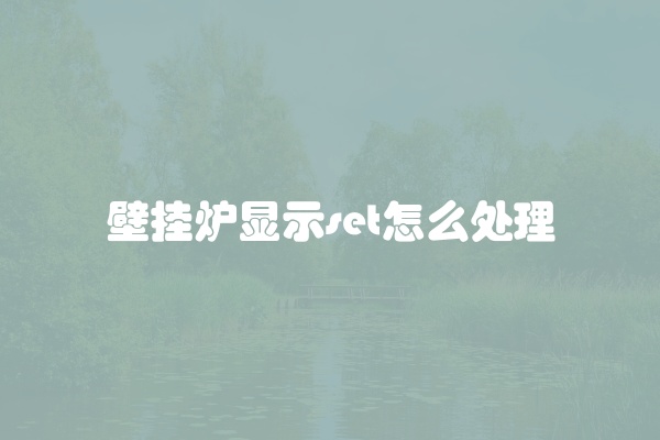 壁挂炉显示set怎么处理