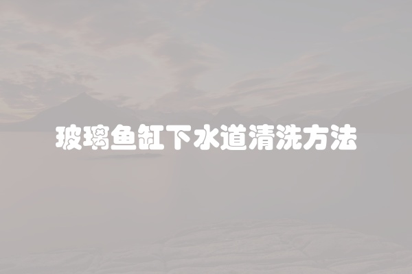玻璃鱼缸下水道清洗方法