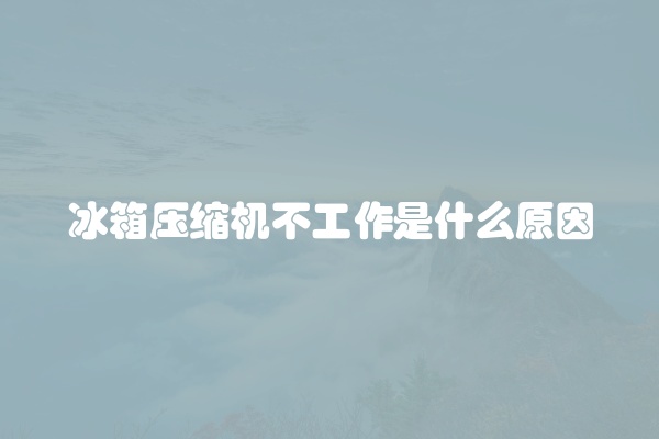 冰箱压缩机不工作是什么原因