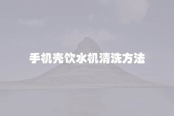 手机壳饮水机清洗方法
