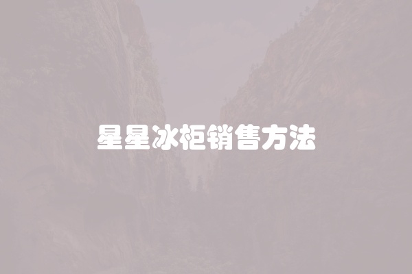 星星冰柜销售方法
