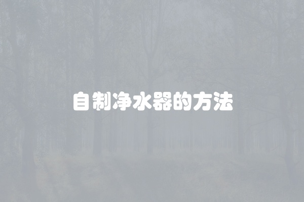 自制净水器的方法
