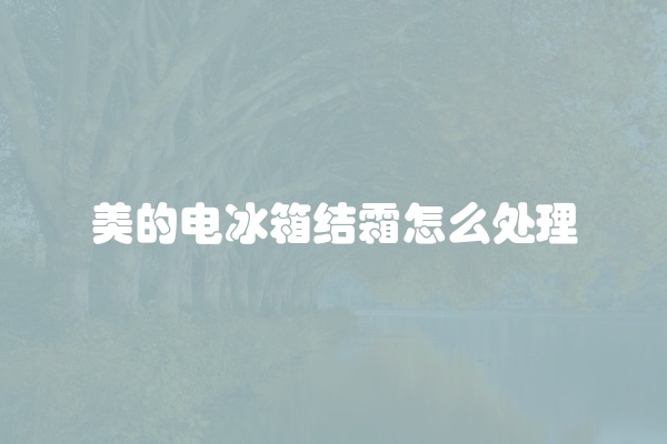美的电冰箱结霜怎么处理