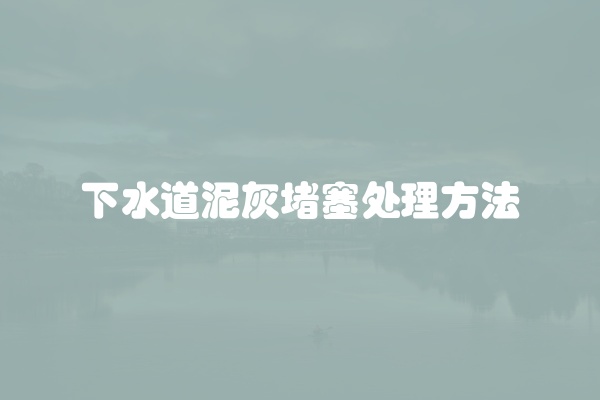 下水道泥灰堵塞处理方法