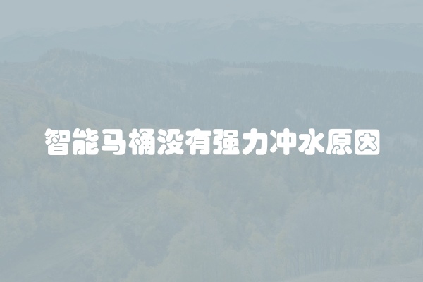 智能马桶没有强力冲水原因