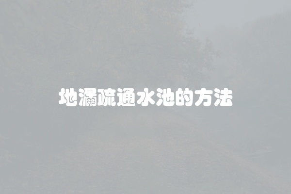 地漏疏通水池的方法